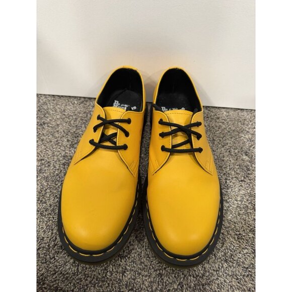 Dr Martens Leather Derby Shoes Golden Yellow Women's Size 10 Mens 9 - Picture 4 of 8